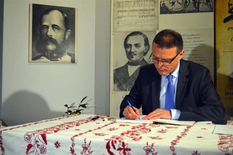 Predsjednik Hrvatskoga sabora Gordan Jandroković sudjelovao na svečanosti obilježavanja 200. obljetnice rođenja Petra Preradovića, Grabrovnica, 18. ožujka 2018. (foto: Begović)