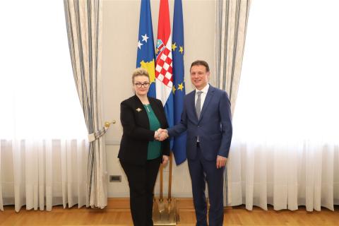 Predsjednik Hrvatskoga sabora Gordan Jandroković primio predsjednicu Ustavnog suda Republike Kosova Artu Ramu-Hajrizi s izaslanstvom, Hrvatski sabor, 8. ožujka 2018.