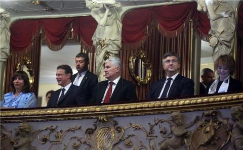 Predsjednik Sabora Gordan Jandroković prisustvovao svečanom koncertu u prigodi pete godišnjice pristupanja Hrvatske Europskoj uniji, Zagreb, Hrvatsko narodno kazalište, 30. lipnja 2018. (foto: Hina/Denis Cerić)
