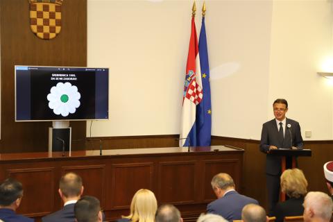 Predsjednik Hrvatskoga sabora Gordan Jandroković sudjelovao na obilježavanju 23. godišnjice genocida u Srebrenici, Hrvatski sabor, 6. srpnja 2018.