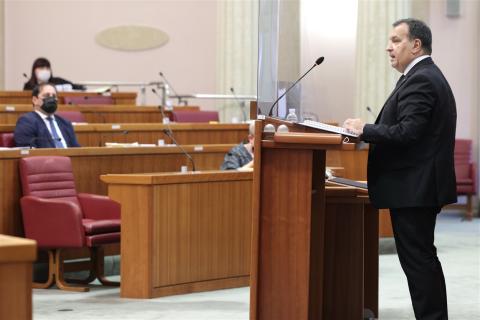 The Health minister Vili Beroš in Parliament (Photo by Hina/Edvard Šušak)
