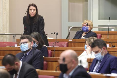 The MP Katarina Peović, The Workers' Front Parliamentary Party (Photo by Hina/Edvard Šušak)