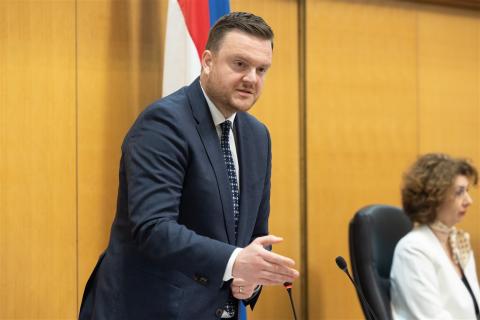 Finance Minister Marko Primorac in the Parliament (Photo by Hina/Edvard Šušak)