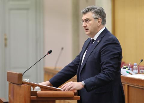 Prime Minister Andrej Plenković in Parliament (Photo: Hina/Admir Buljubašić)
