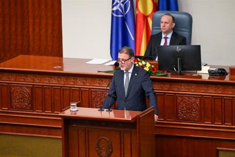 Croatian Parliament Speaker Gordan Jandroković addresses North Macedonia parliament (Photo: Hina/North Macedonia parliament)