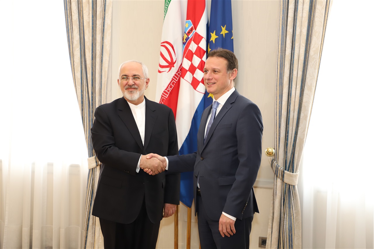 Predsjednik Hrvatskoga sabora Gordan Jandroković primio ministra vanjskih poslova Islamske Republike Irana Mohammada Javada Zarifa, Hrvatski sabor, 1. ožujka 2018.