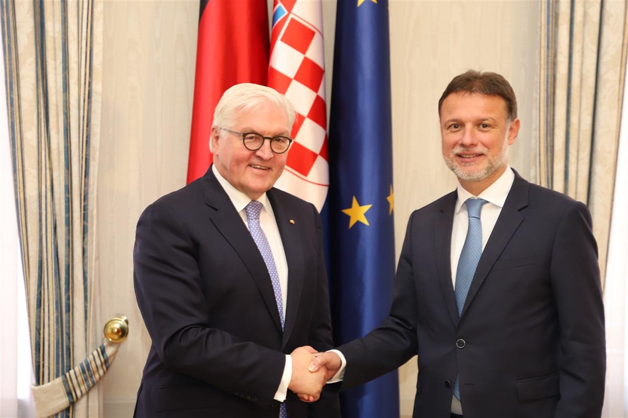 Parliament Speaker Gordan Jandroković and Germany's President Frank-Walter Steinmeier