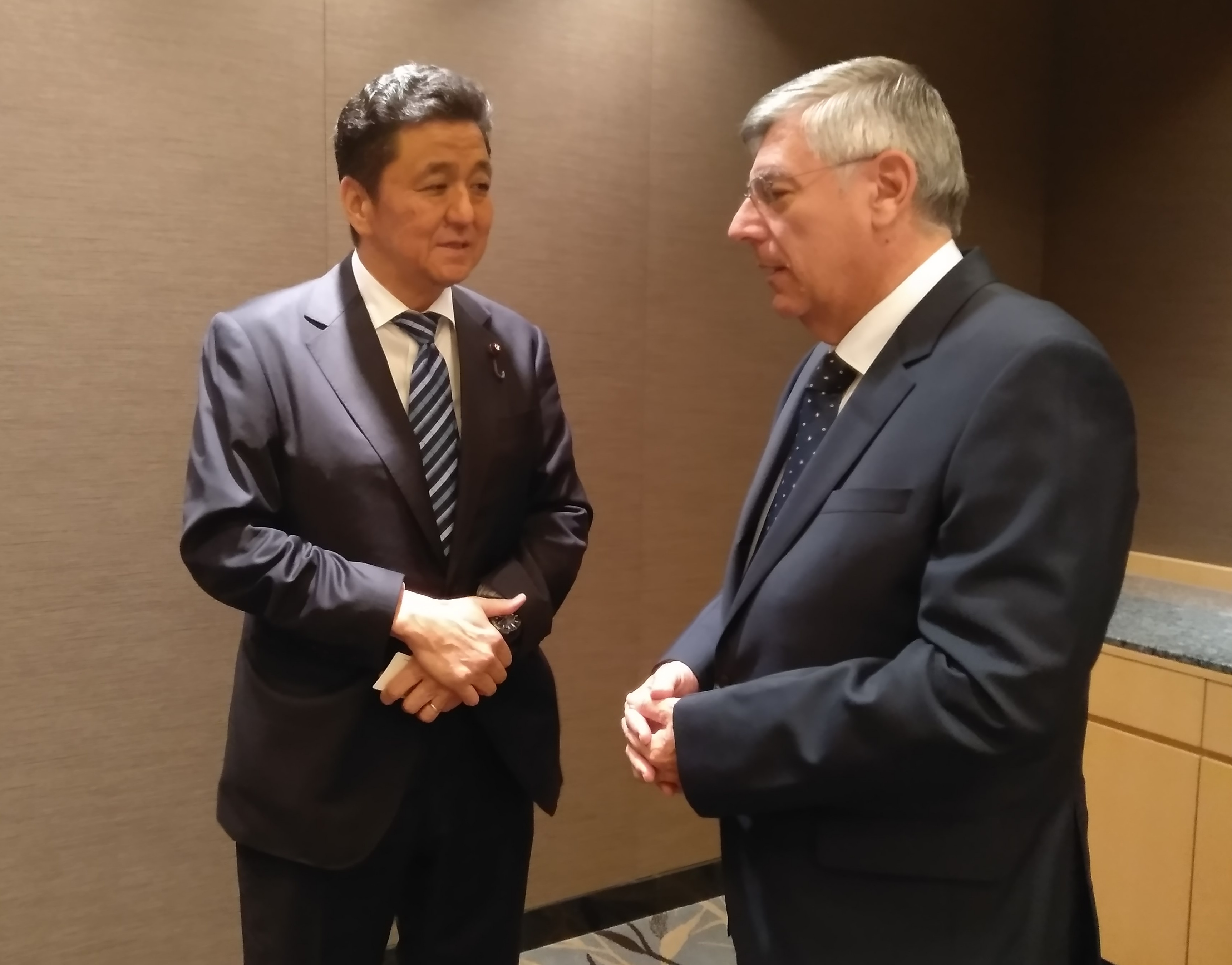 Potpredsjednik Sabora Reiner s voditeljem Japansko-hrvatske međuparlamentarne skupine prijateljstva Kishijem
