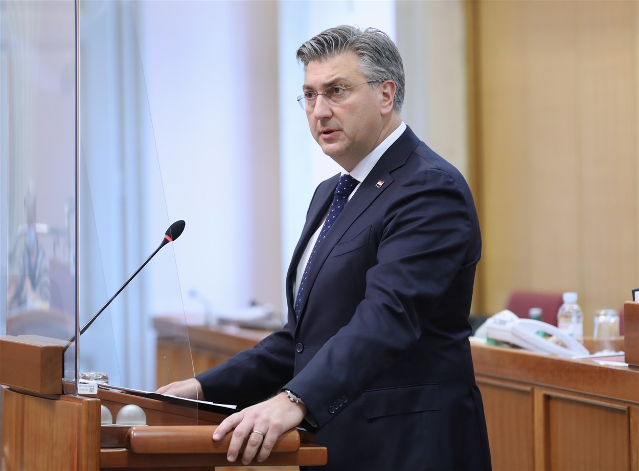 Prime Minister Mr. Andrej Plenković in the Parliament (Photo by Hina/Admir Buljubašić)