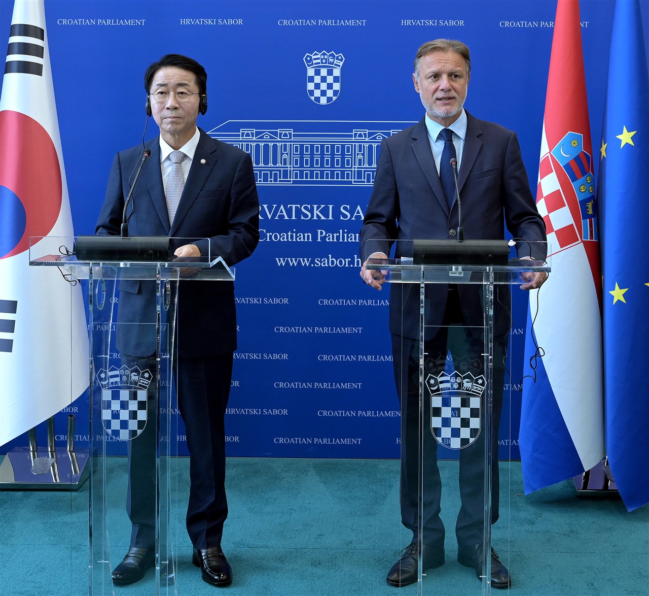 Sabor Speaker Gordan Jandroković and South Korean National Assembly Speaker Cho Jeong-sik (Photo: Croatian Parliament)
